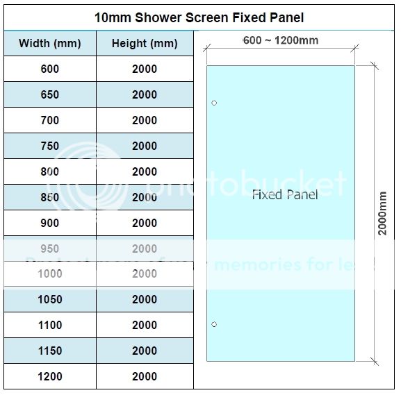 Frameless Glass Shower Screen 10mm Toughened Safety Fixed Walk In